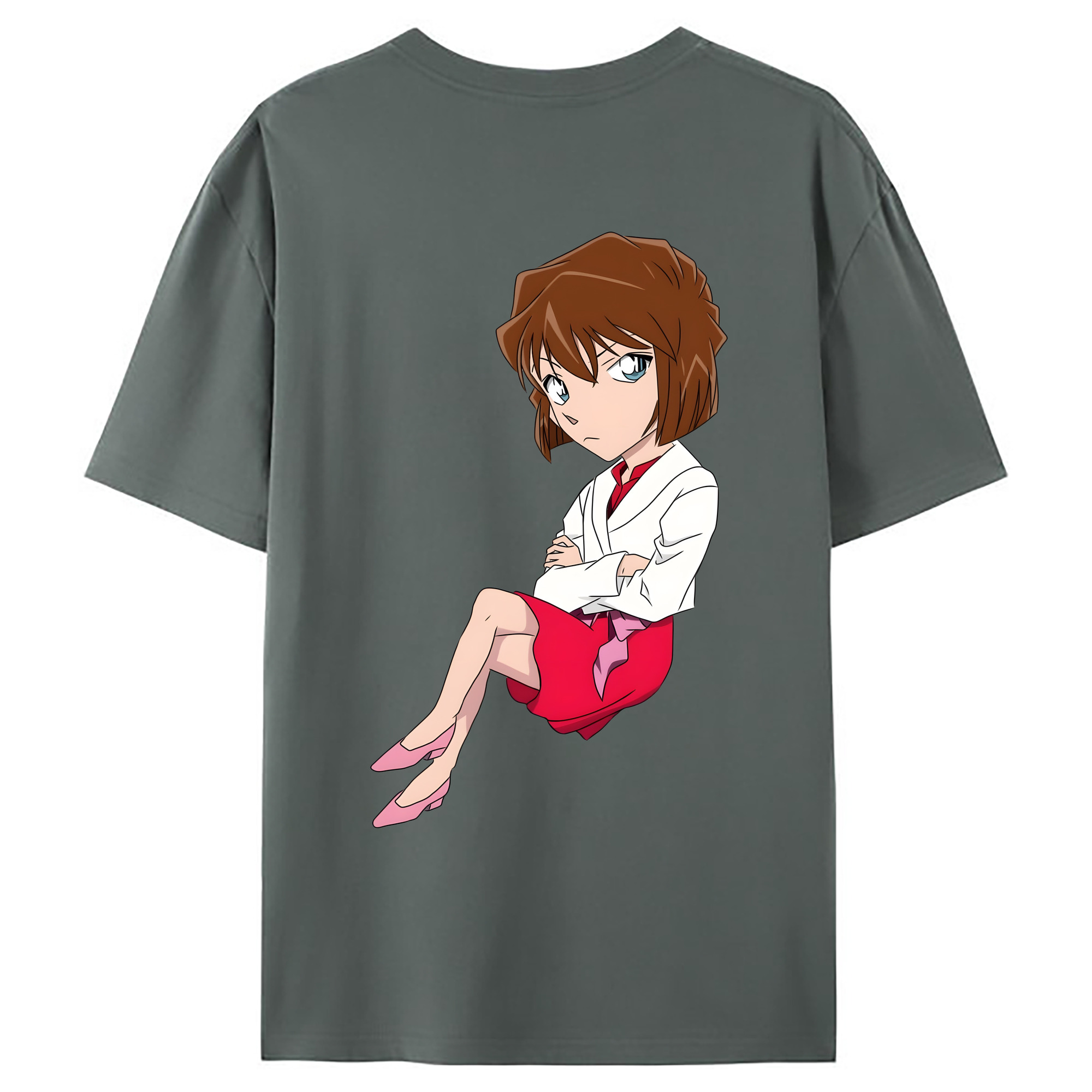 （画像用） 名探偵コナン 灰原 哀 はいばら あい Detective Conan Anita Hailey、Vi Graythorn Haibara Ai 綿100％ メンズ半袖Tシャツ（バックプリント） 通気性